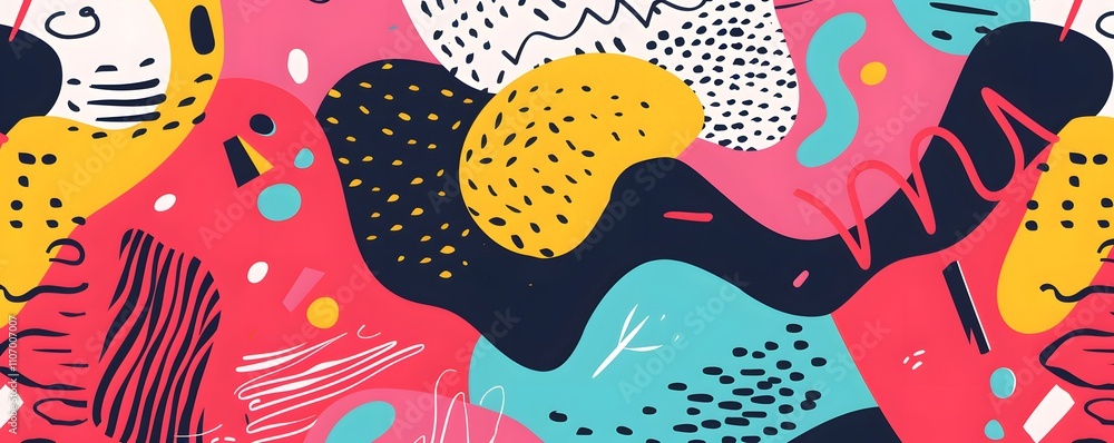 Poster abstract colorful shapes pattern design