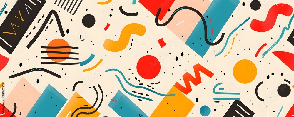 Poster abstract geometric shapes colorful design pattern