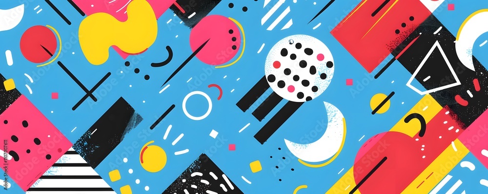 Poster abstract geometric pattern colorful shapes design