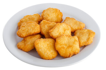 High-Quality PNG of Fried chicken nugget on white background; Fried nugget on white PNG File. – High Resolution
