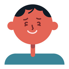 Cute Smiling Boy Cartoon Flat Illustration