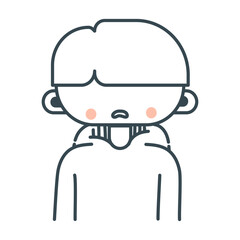 Doodle Cute Sad Boy Cartoon Illustration 