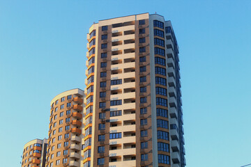 Fototapeta premium New apartment buildings. Residential area with modern apartment buildings