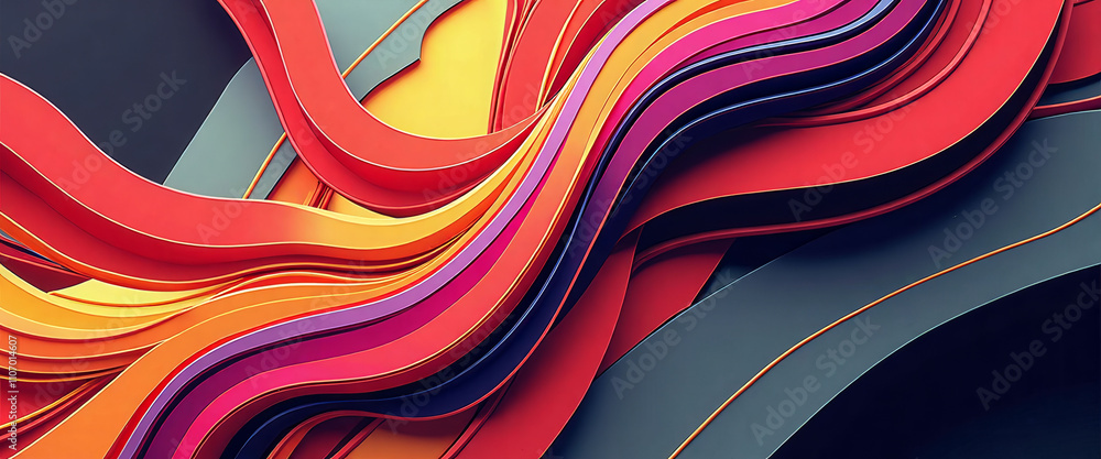 Aufkleber a colorful swirl of lines and colors that creates a sense of movement and energy. the image is abstr