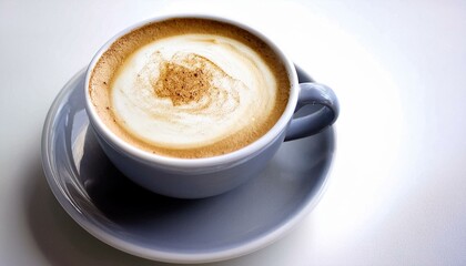Obraz premium Hot cappuccino coffee cup on isolated white background