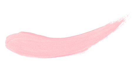 Pink brush stroke isolated on transparent background.