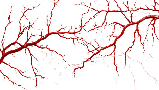 Red Branching Network Abstract Blood Vessels Medical Science Biology Background