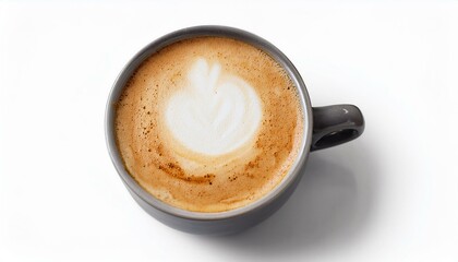 Hot cappuccino coffee cup on isolated white background