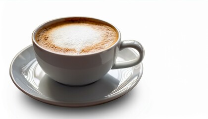 Fototapeta premium Hot cappuccino coffee cup on isolated white background