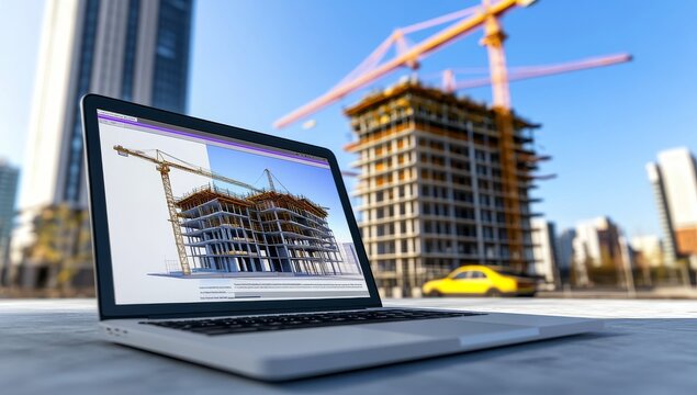 Laptop with digital architectural design models