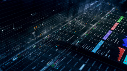 Futuristic network simulation blending AI, quantum physics, and deep learning, with a particle matrix analyzing data in a sleek, HUD-style interface