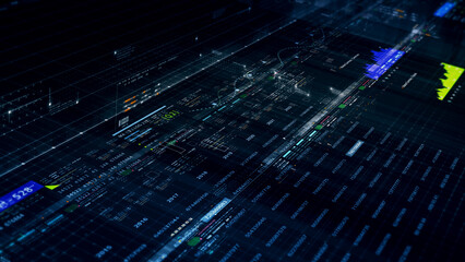 Futuristic network simulation blending AI, quantum physics, and deep learning, with a particle...