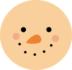 Christmas Beach Snowman  head flat vector.
Beach summer sand snowman head isolated svg.
Transparent background.