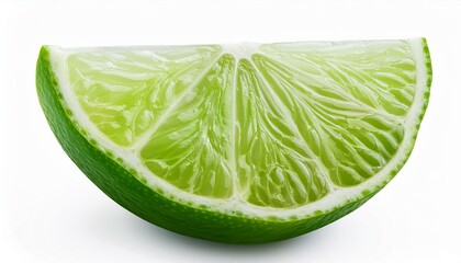 Slice of lime on isolated white background 