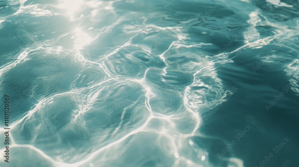 Poster soft and undulating water surface reflecting delicate light patterns