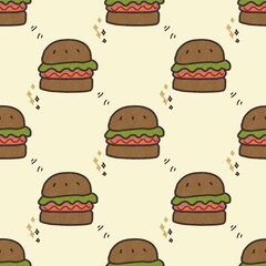 seamless pattern with hamburger