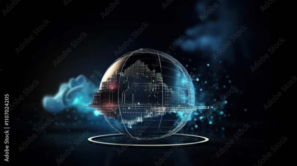 Poster digital globe: data visualization of global network