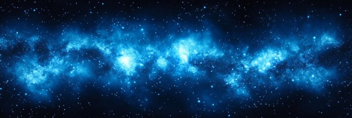 Fototapeta premium Stunning Electric Blue Galaxy with Twinkling Stars Resembling Midnight Sky - Mesmerizing Space Meteorological Phenomenon