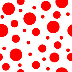 Seamless red polka dot vector on transparent background. © joko