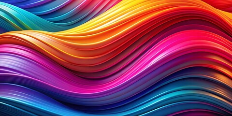 Obraz premium Abstract Vibrant Rainbow Swirls Dynamic Colorful Wave Pattern Design