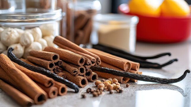 Culinary preparation event spices and ingredients display kitchen photography indoor close-up view flavor exploration
