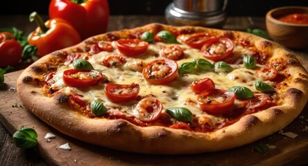 Shrimp and Tomato Pizza: A Mediterranean Delight