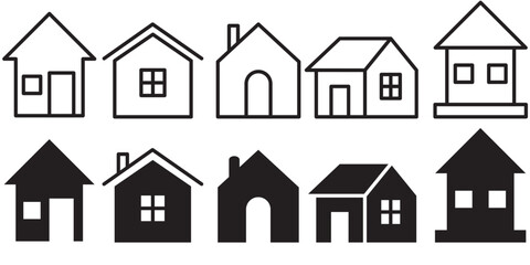 Web home icon for apps and websites. Collection home icons. House symbol