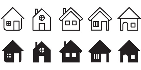 Web home icon for apps and websites. Collection home icons. House symbol
