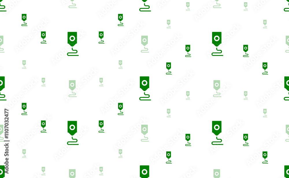 Aufkleber seamless pattern of large and small green 3d printer symbols. the elements are arranged in a wavy. i