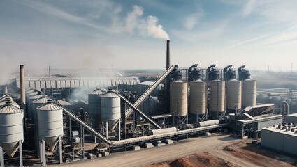 oil refinery plant in the morning