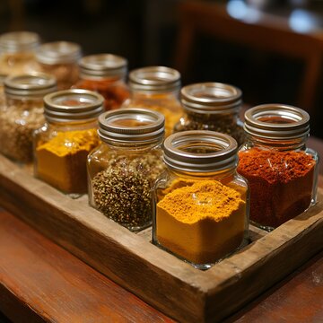Spice station with jars of cumin, paprika, and turmeric ready to flavor dishes.
