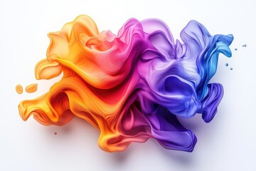 Abstract Wavy Fluid in Vibrant Orange, Pink, and Blue Hues
