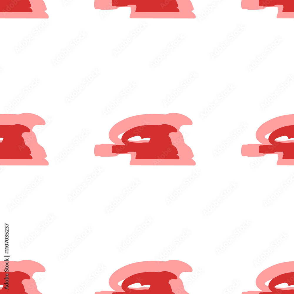 Poster seamless pattern of large isolated red sanding machine symbols. the elements are evenly spaced. illu
