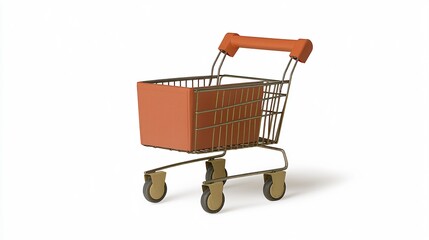 Shopping Cart on White Background: A Symbol of Consumerism and Commerce in Modern Society