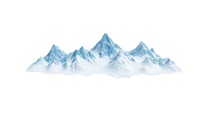 Majestic Snowy Mountain Range on a Clear Blue Sky Background