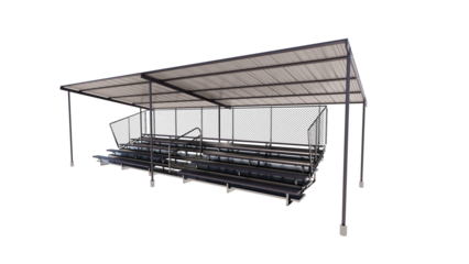 Bleachers for sport spectator isolated on transparent background