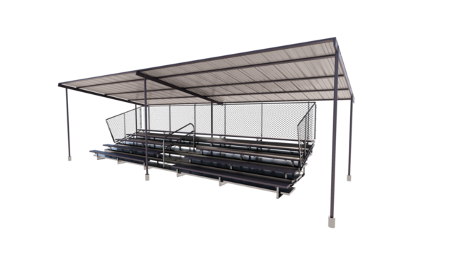 Bleachers for sport spectator isolated on transparent background
