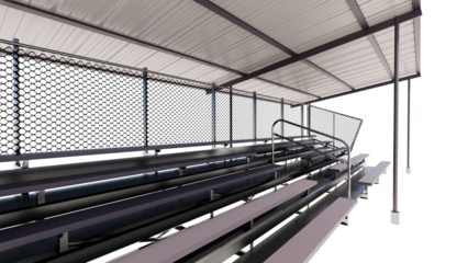 Bleachers for sport spectator isolated on transparent background