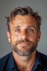 Obraz premium Portrait of a smiling man with a confident expression