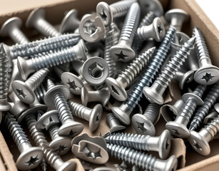 A box of screws used in plastering. Generative AI