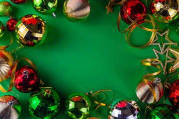 Bright green Christmas New Year background