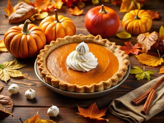 Autumn Pumpkin Pie with Whipped Cream - Rule of Thirds
