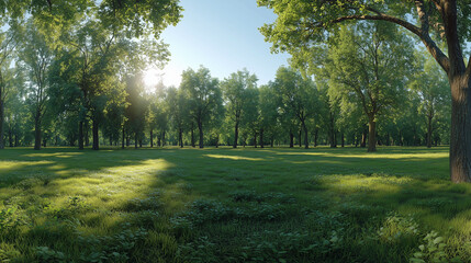 Fototapeta premium Calm forest in the morning