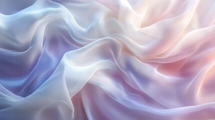 Fototapeta premium Delicate, soft, and flowing sheer fabric with pastel colors.