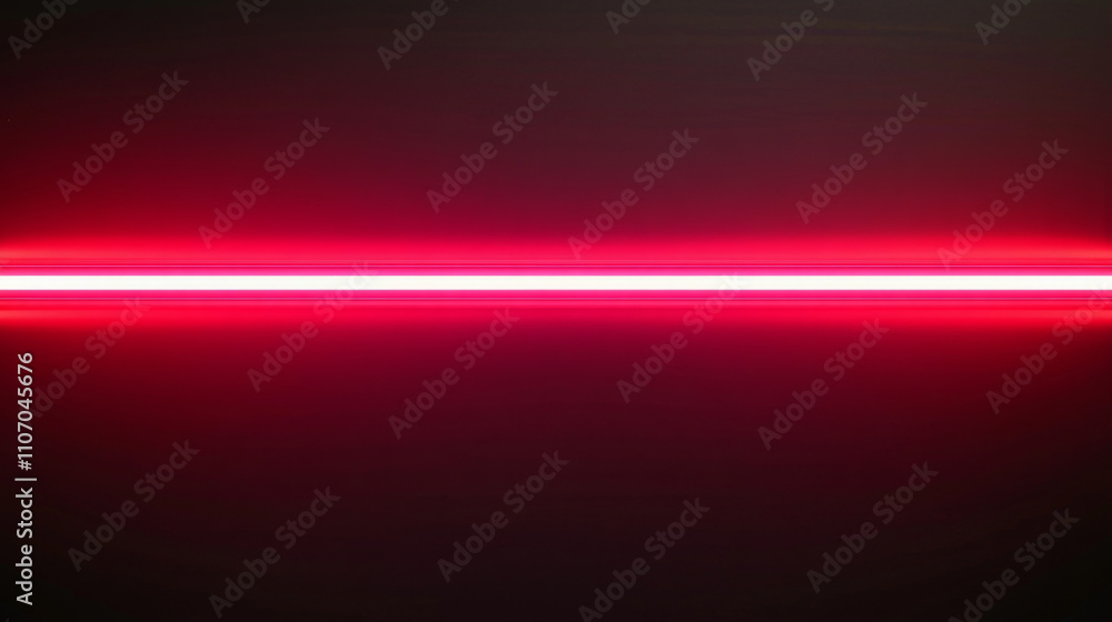Poster red speed light horizontal straight line on black background. realistic vector illustration of abstr