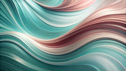 Obraz premium Abstract Teal and Rose Swirling Wave Background Design
