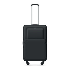Stylish black suitcase designed for hand luggage travel, ideal for vacation or business trips