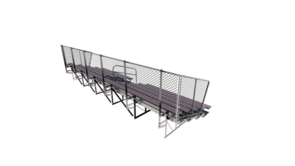 Bleachers back view isolated on transparent background