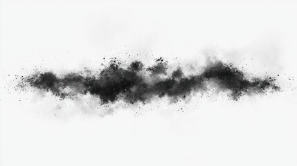 Abstract Black Ink Splashes on White Background