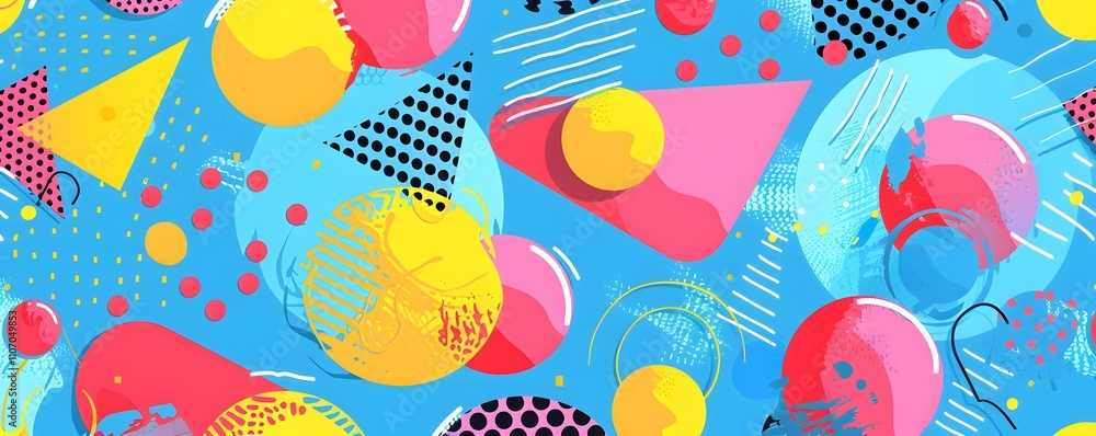 Poster abstract geometric shapes colorful pattern design